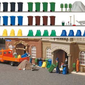 Busch, 1136, Soptunnor, säckar, redskap,  Skala H0