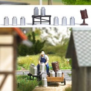 Busch, 1188, Set med diverse tillbehör för Mjölkhämtning, Skala H0