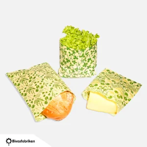 Bivaxpåsar 3 pack i olika storlekar – Klöver från Bivaxfabriken